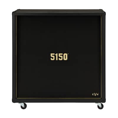 EVH 5150 Iconic Series EL34 160W 4x12 Amp Cabinet with 1/4-Inch Parallel Speaker Input Jack and Two Recessed Side-Mounted Steel Bars (Black) image 1
