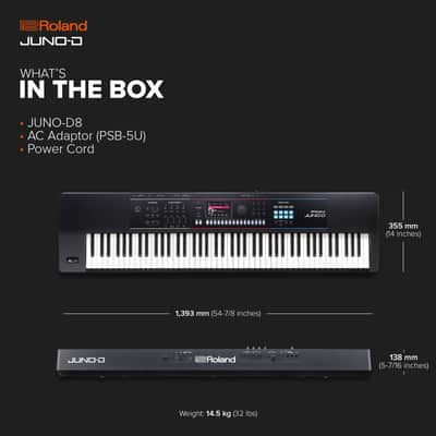 Roland JUNO-D8 Synthesizer | 88-Note Weighted Keyboard with Hammer Action | ZEN-Core Engine with Over 3800 Onboard Sounds | Intuitive Creative Tools | USB-C Audio/MIDI Interface for Mobile & Computers image 3