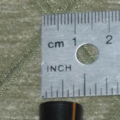 two used genuine Boss DF-2 KNOB, fits split shaft shaft (stem) mid 1980s/early 1990s - TOP: orange with black marker // SIDES: black // hard plastic (NO: pedal/other items) TOP side: some short scratches & few nicks / BLACK areas: few scratches image 24