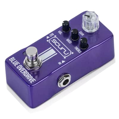 SCURU Blue Overdrive Guitar/Bass Effect Pedal GAIN/VOL/BASS/TREBLE Powerful EQ Made By Caline image 2