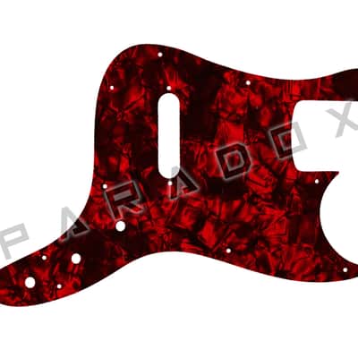Custom Pickguard For 2004 Made in Indonesia Squier Affinity Bronco Bass - Dark Red Pearl/Black/White/Black .090" image 1