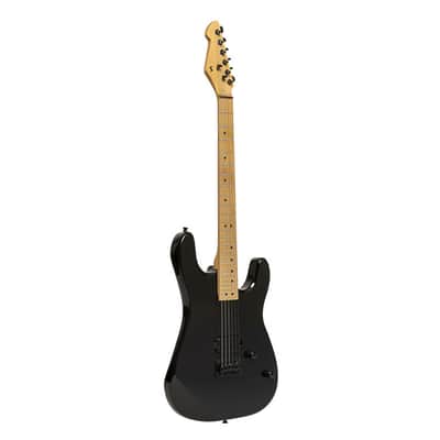 STAGG Metal Series Electric Guitar With Solid Mahogany Body Black 1 Humbucker image 2