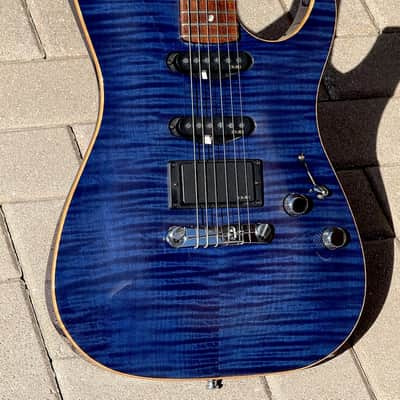 Fender Stratocaster FMT Set Neck 2001 - crazy cool Custom Shop See-Thru Blue w/a carved flamey Maple top ! image 1