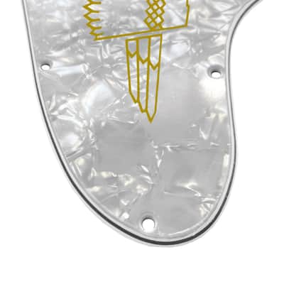 White Pearl 4 Ply Pickguard for Epiphone Thunderbird Option 1 W/ Decal Made in USA by WD image 4