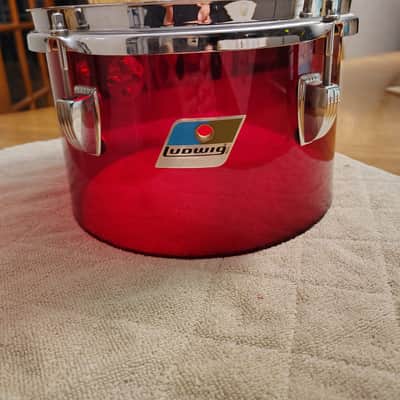 Ludwig Vistalite 10"(Diameter)x6.5" (Depth) Concert Tom 1970's - Red Acrylic image 1