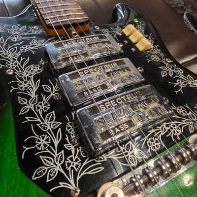 1970 Teisco Del Ray ET-310N - Japan - Spectrum 3-Pickup - Floral Guard - Green Burst - Tremolo image 5