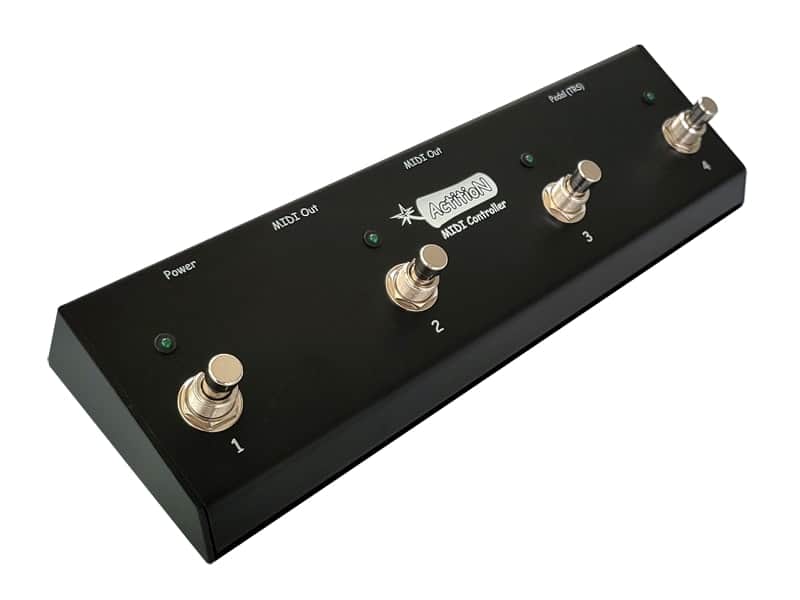 ActitioN 4 Button Universal USB+DIN Programmable MIDI foot controller, footswitch for pc/mac/iPad, Axe FX / FM3, Kemper, Quad Cortex / Nano Cortex, HX Stomp, etc. image 1
