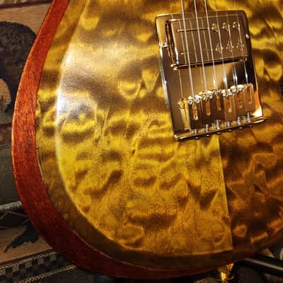 Tigers Eye Custom Crafted Slash Pro Hums Neck Railhammer Vintage on Bridge image 8