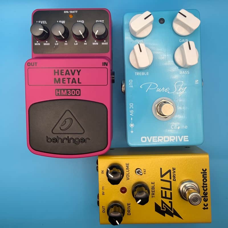 ⚡️🩷🔵 3 pedals! TC Electronic Zeus + Behringer HM300 + Caline Pure Sky