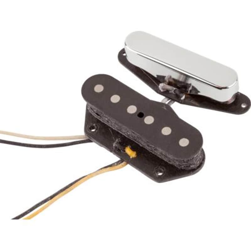 Fender Custom Shop Nocaster Tele Pickup Set, Black/Chrome image 1