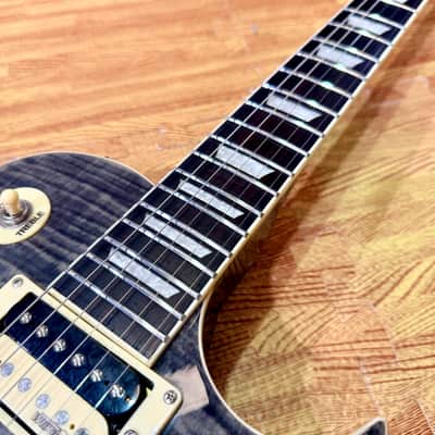 🔥MINT🔥 Vintage V100T BK ReIssued Series Electric Guitar~ Flamed Thru Black LP! image 8
