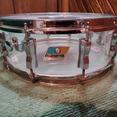 Ludwig 5x14" Vistalite Acrylic 10-Lug Snare Drum with P-85 Strainer 1970s - Clear image 1