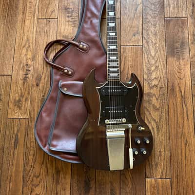 Rare Vintage 1973 Burny FSG-80 Electric Guitar Walnut P90s Vibrola Tremolo MIJ Japan image 16