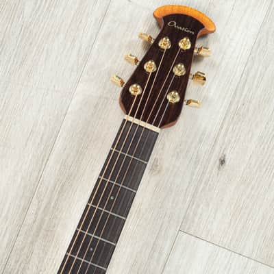 Mint Ovation Limited Celebrity Elite Plus Exotic Acoustic-Electric Guitar, Flamed Eucalyptus, Sunbur image 11