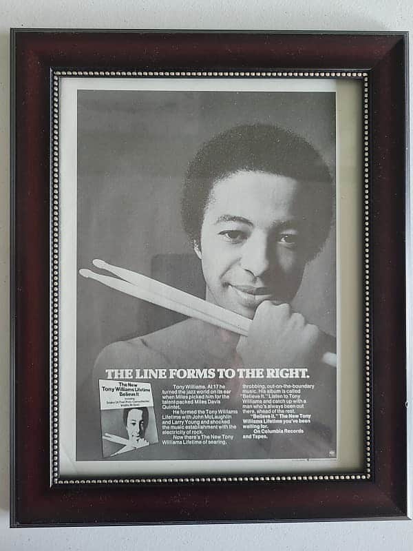 1975 Columbia Records Promotional Ad Framed Tony Williams Believe It Album Original image 1