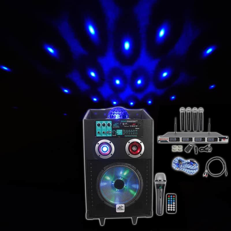 NYC Acoustics 10" Karaoke Machine + Bluetooth 4 ipad/iphone/Android/Laptop/TV image 1