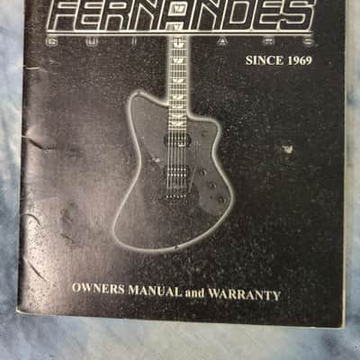 Vintage 2001 Fernandes Electric Guitar Hang Tag Owners Manual and Warranty Booklet image 2