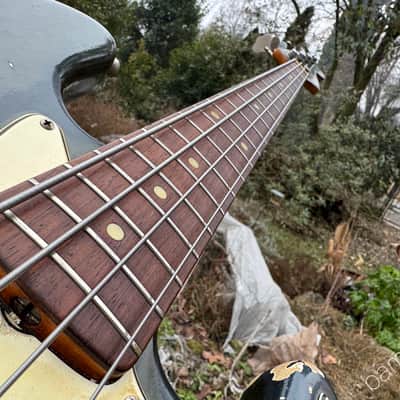 1965 Fender Jazz Bass - Charcoal Frost Metallic - Matching Headstock - OHSC image 13