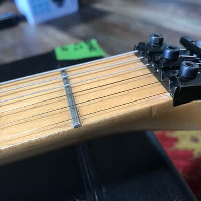 1986 Kramer Baretta II Flip-Flop blue, maple fingerboard, OHSC. With tremblock! image 13