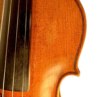 Vintage 4/4 Violin Outfit – Beautiful Flamed Maple Back – Old European Labeled Violin with Bow & Case – Warm Resonant Tone (Video) image 12