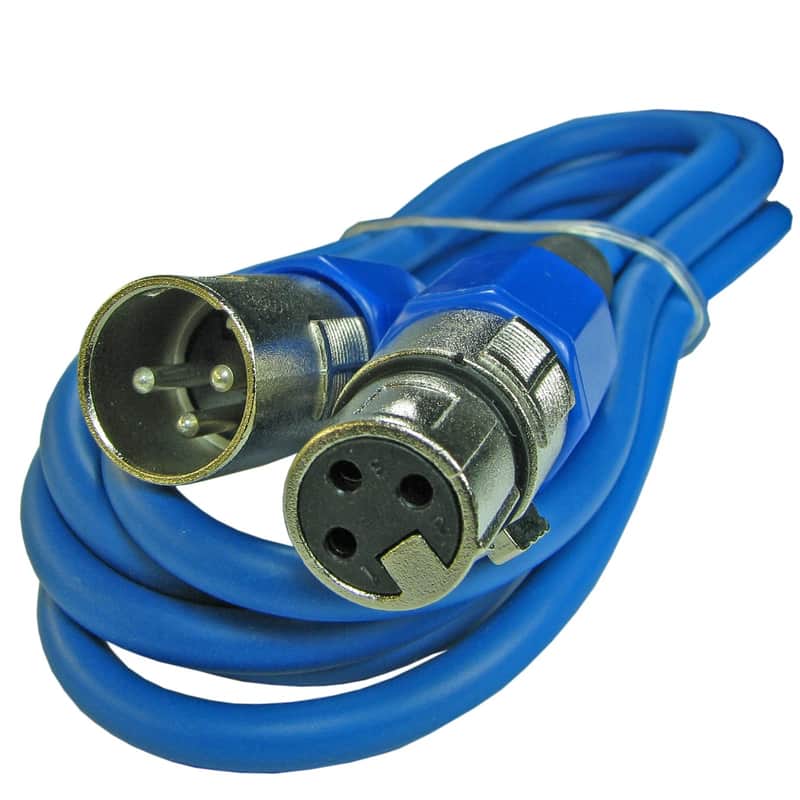 15 ft foot BLUE 3pin XLR Male Plug To XLR Female Jack Microphone mic-Mixer Cable image 1