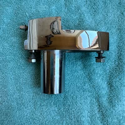 Rogers Tom Drum Mount or Spur bracket - Big R Memriloc XP8 - 1” Lot #oo2 70s - Chrome image 1