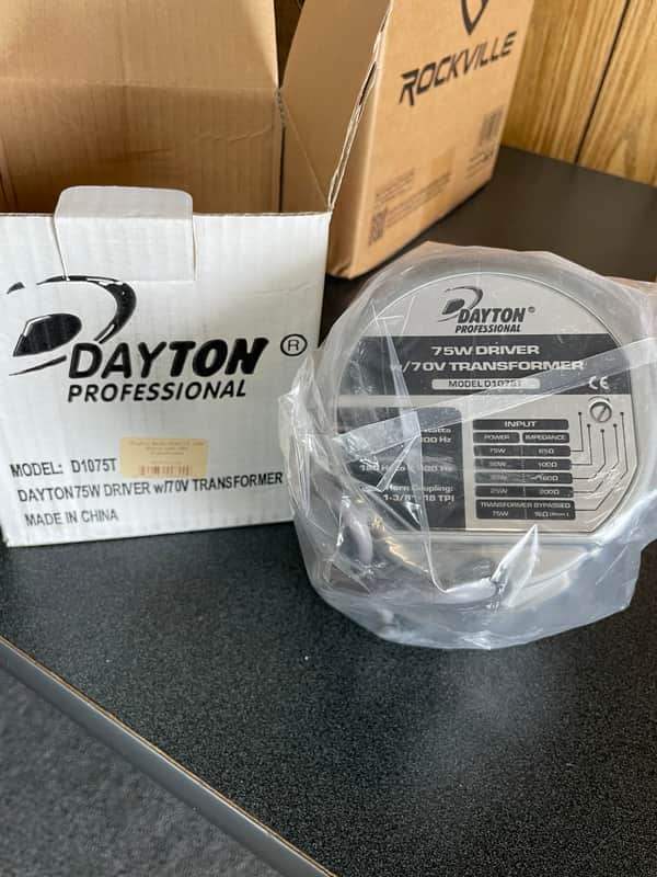 Dayton Audio D1075T 75W PA Speaker Horn Driver w 70V xformer image 1