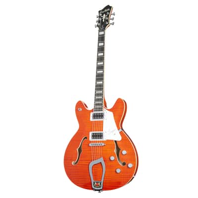 Hagstrom Super Viking Mandarin Flame - Semi Acoustic Guitar image 8