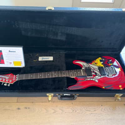 Ibanez JS20S 20th Anniversary Joe Satriani Signature HH Autographed 2008 - Red/Silver Surfer Graphic image 1