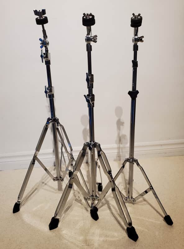3 Vtg 1960's-1970's PEARL DRUM Cymbal Stands - For the Lightweight Player - Ultra Clean image 1