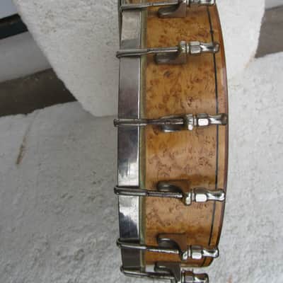 Slingerland Banjo Mandolin, 1920's, Birdseye Maple Pot, Tone Ring, 10 3/4" head, Abalone Inlays, Case image 11