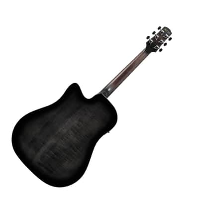 Ibanez AAD77CE Advanced Acoustic Series Acoustic Guitar, Transparent Black Sunburst High Gloss image 3