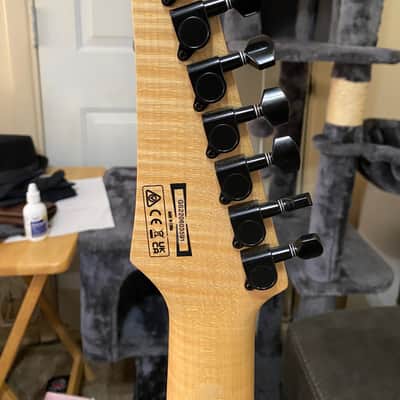 Ibanez Gio GRG7221QA-TBB 7-string in Transparent Blue Burst with Purpleheart Fretboard 2020-2021 model year image 8