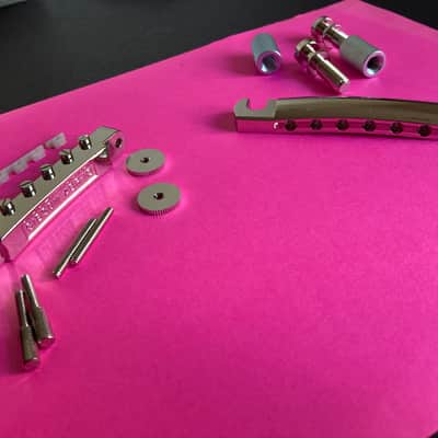 Gibson Historic Non-Wire ABR-1 Tune-O-Matic Bridge with Lightweight Aluminum Stop Bar Tailpiece- Nickel- COMBO image 11