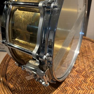 Pearl B-9114D / FB-1465 Free-Floating Brass 14x6.5" Snare Drum (2nd Gen) 1992 - 2004 - Brass image 2