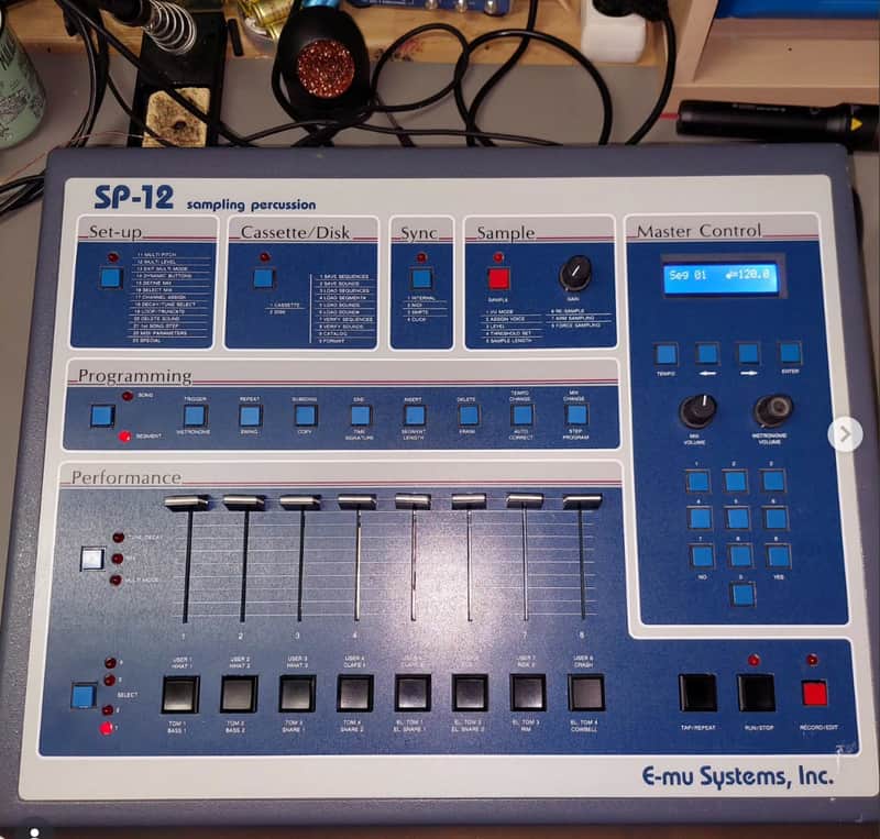 E-MU Systems SP-12 Turbo 8-Voice Drum Sampler 1985 - 1987 - Blue image 1