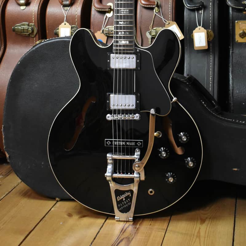1973 Gibson ES-335 Custom Colour Factory Black w/Bigsby MOD – T-Tops & OHSC, RARE image 1