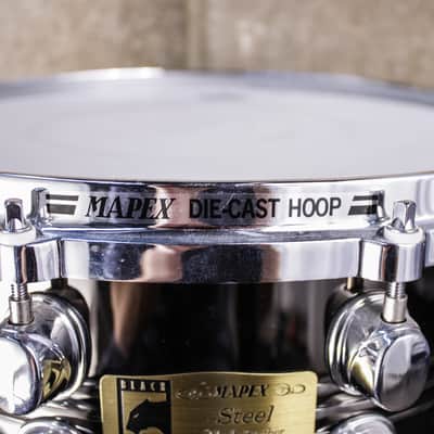 Mapex 6" x 14" Steel Black Panther Snare Drum image 7