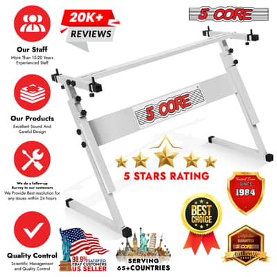 5 Core Keyboard Stand Adjustable 21 - 33" Z Style Metal Electric Piano Riser 330Lb Capacity Foldable image 12
