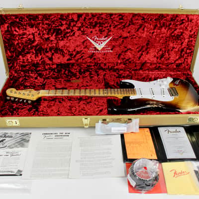 Fender Custom Shop Limited Edition 70th Anniversary 1954 Stratocaster Super Heavy Relic Wide-Fade 2-color Sunburst 2024 w/OHSC (9236091145) image 11