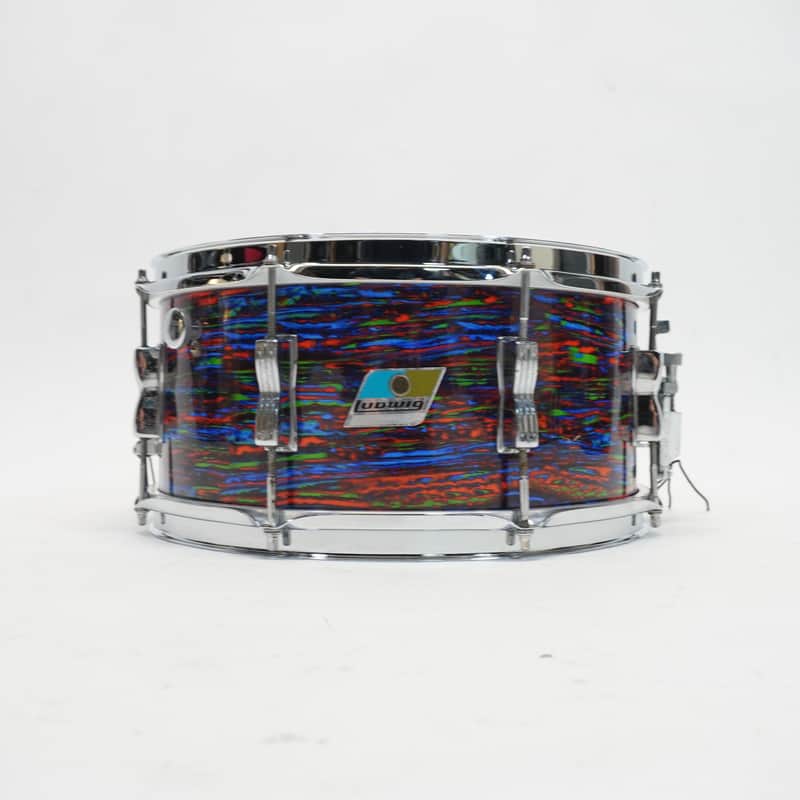 LUDWIG CLASSIC 14"x 6.5" PSYCHEDELIC RED SNARE DRUM 1970s - Psychedelic Red image 1