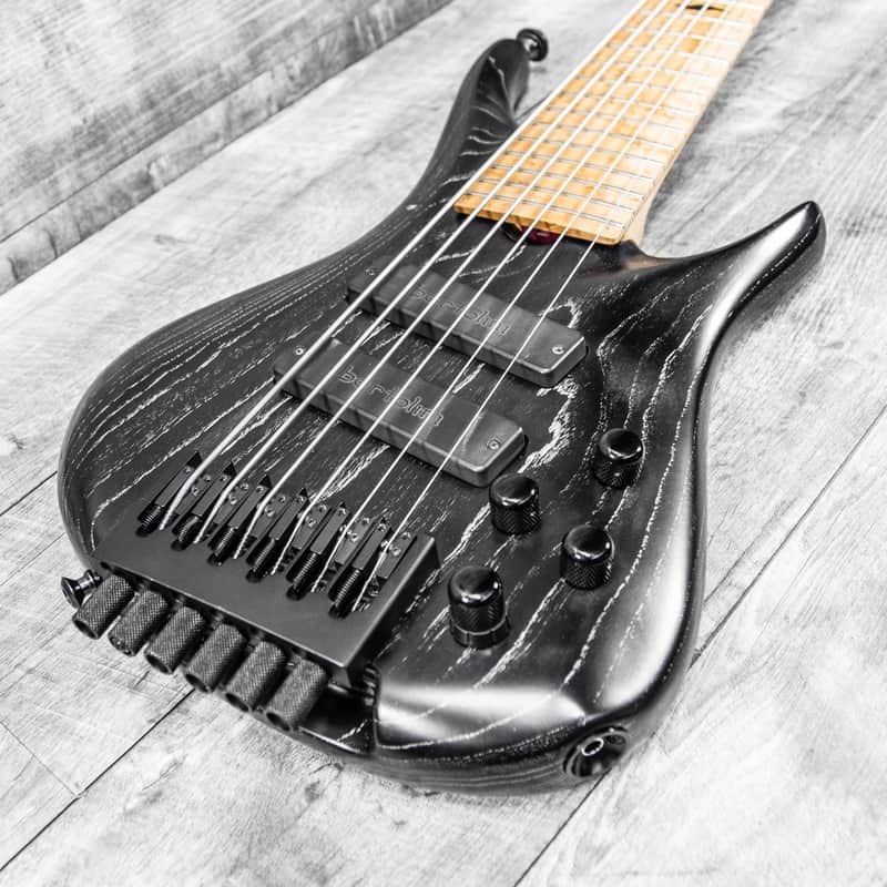 Roscoe LG3006 Custom Swamp Ash Headless Bass Satin Onyx w/TKL Bag