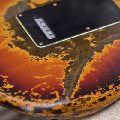 American Fender Stratocaster Heavy Relic Nitro Sunburst HSS CS Texas Specials image 16