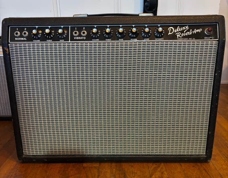 Fender Deluxe Reverb 2-Channel 22-Watt 1x12" Guitar Combo 1963 - 1967 - Black Panel image 1