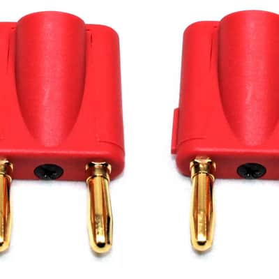 (2) Two Genuine REAN NYS508-R Dual RED Banana Plug for 6mm(.24") to 10mm(.39") image 3