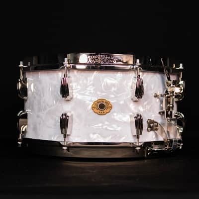 Slingerland 14" x 7" Radio King Solid Maple Snare Drum, White Marine Pearl FP image 1