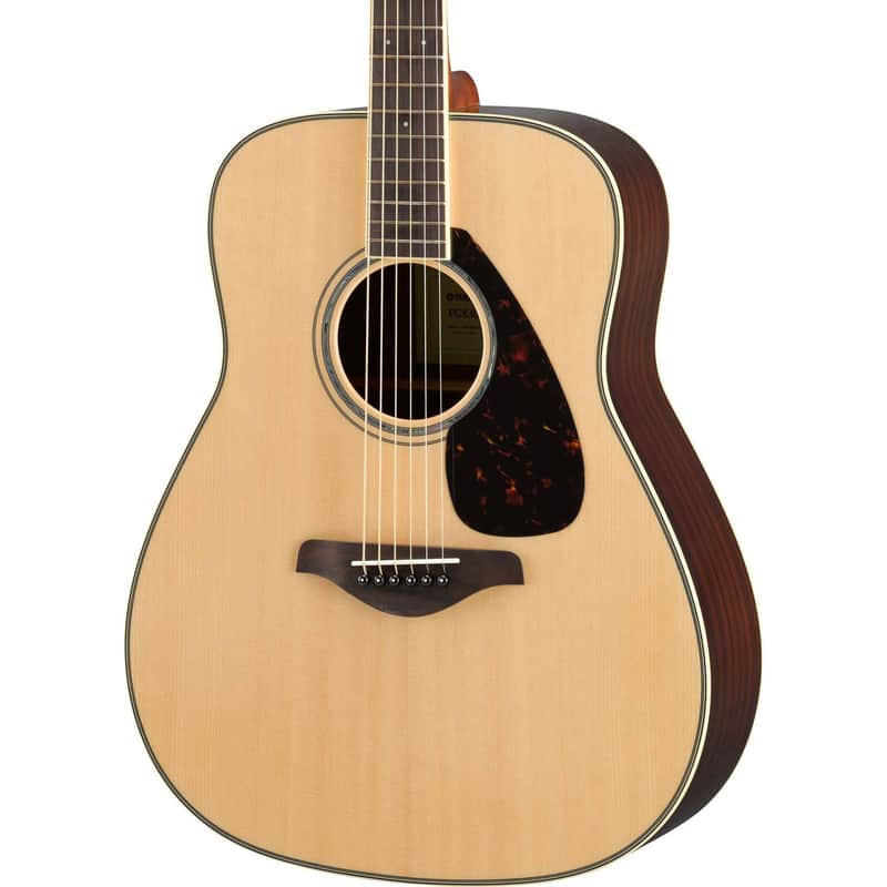 Immagine Yamaha FG830 Solid Top Acoustic Guitar, Natural - 1