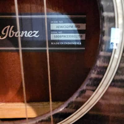 Ibanez AEWC32FM-BFD 2023 - 2024 - Black Sunset Fade High Gloss image 8