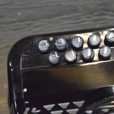Dino Baffetti Super I 2-Row 8-Bass 21-Treble Button D/C# Black Diatonic Accordion w/Bag image 14
