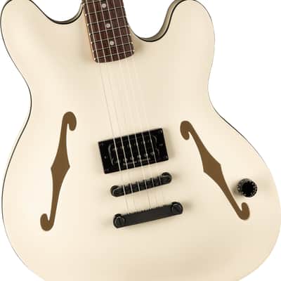 Fender Tom DeLonge Starcaster Rosewood Fingerboard, Black Hardware, Satin Olympic White image 6